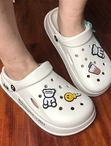 Cute Cartoon Thick Sole Hole Clogs For Women; Garden Shoes; Women's Eva Slippers; crocs for women