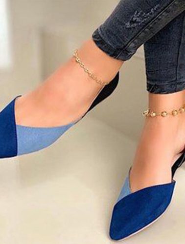 Women's Ballet Flats Loafers Autumn Flat Shoes for Women Pointed Toe PU Slip on Shallow Casual Mixed Color Ladies Shoe