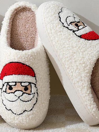 Christmas Slippers Reindeer Slippers For Women And Men Holiday Halloween Slippers Indoor Bedroom Fluffy Warm Fleece Slippers Winter Soft Cozy Home Non-Slip Soft Plush Slip-on Wool Lined House Shoes